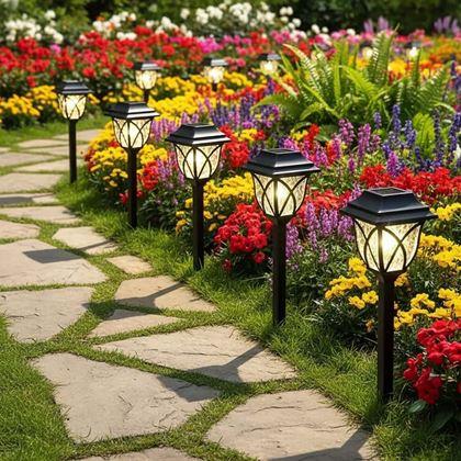 Obrázek z 2 ks LED solární lampa na zahradu