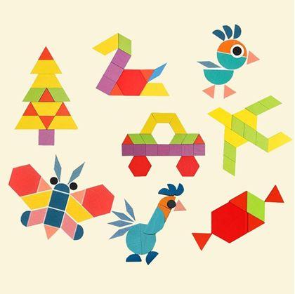 Obrázek z Dřevěná skládačka - geometrické tvary 180 ks