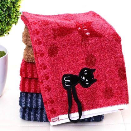 Obrázek z Ručník s kočkou 50x25 cm - červený