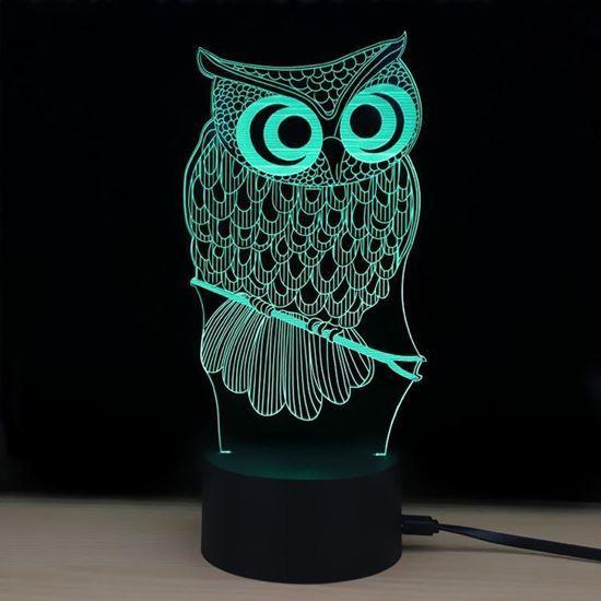 Obrázek z Lampa s 3D iluzí - sova