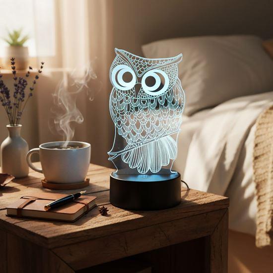 Obrázek z Lampa s 3D iluzí - sova