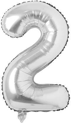 Obrázek z Maxi balónek 100 cm stříbrné číslo - 2
