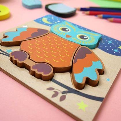 Obrázek z Dřevěné puzzle pro nejmenší - sova