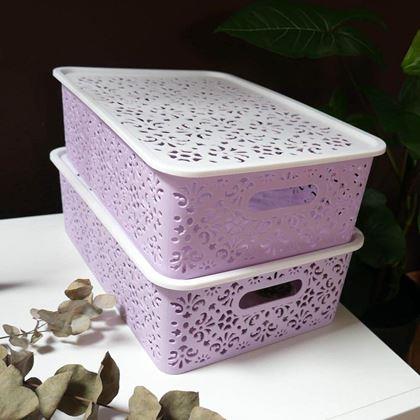 Obrázek z Úložný box s víkem velký - fialový