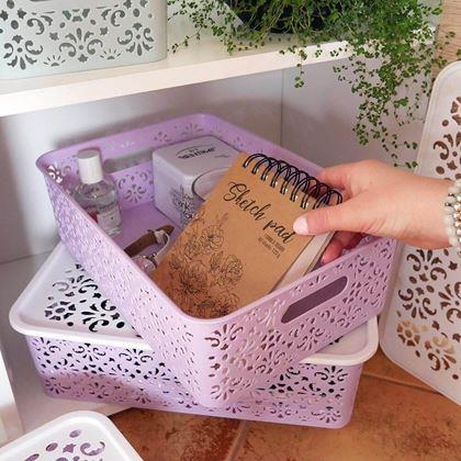 Obrázek z Úložný box s víkem velký - fialový
