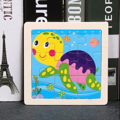 Obrázek z Dřevěné puzzle pro děti - želva