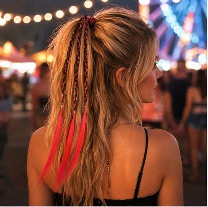 Obrázek z Gumička s copánky - červená