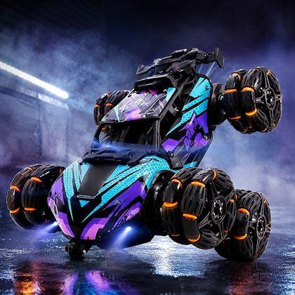 Obrázek z RC sportovní transformující auto na dálkové ovládání – 360° rotace, LED a kouřové efekty