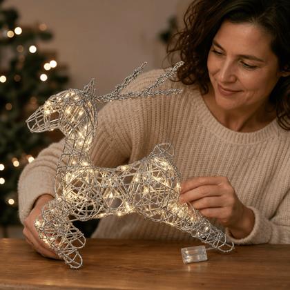 Obrázek z Vánoční LED osvětlení jelen - stříbrný