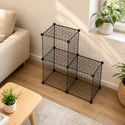 Obrázek z Modulární policový regál – 3 boxy, černý