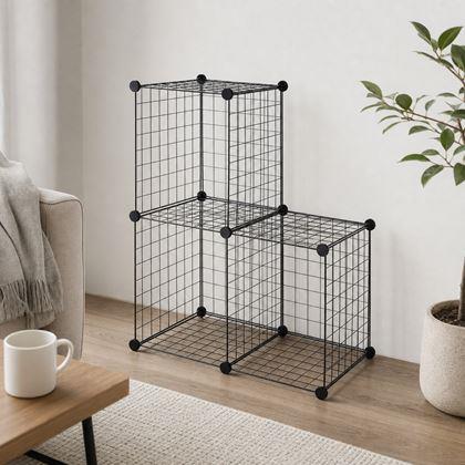 Obrázek z Modulární policový regál – 3 boxy, černý
